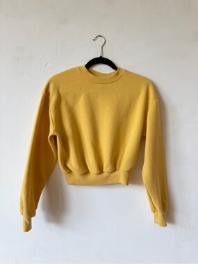 Cropped Yellow Crewneck Sweater
